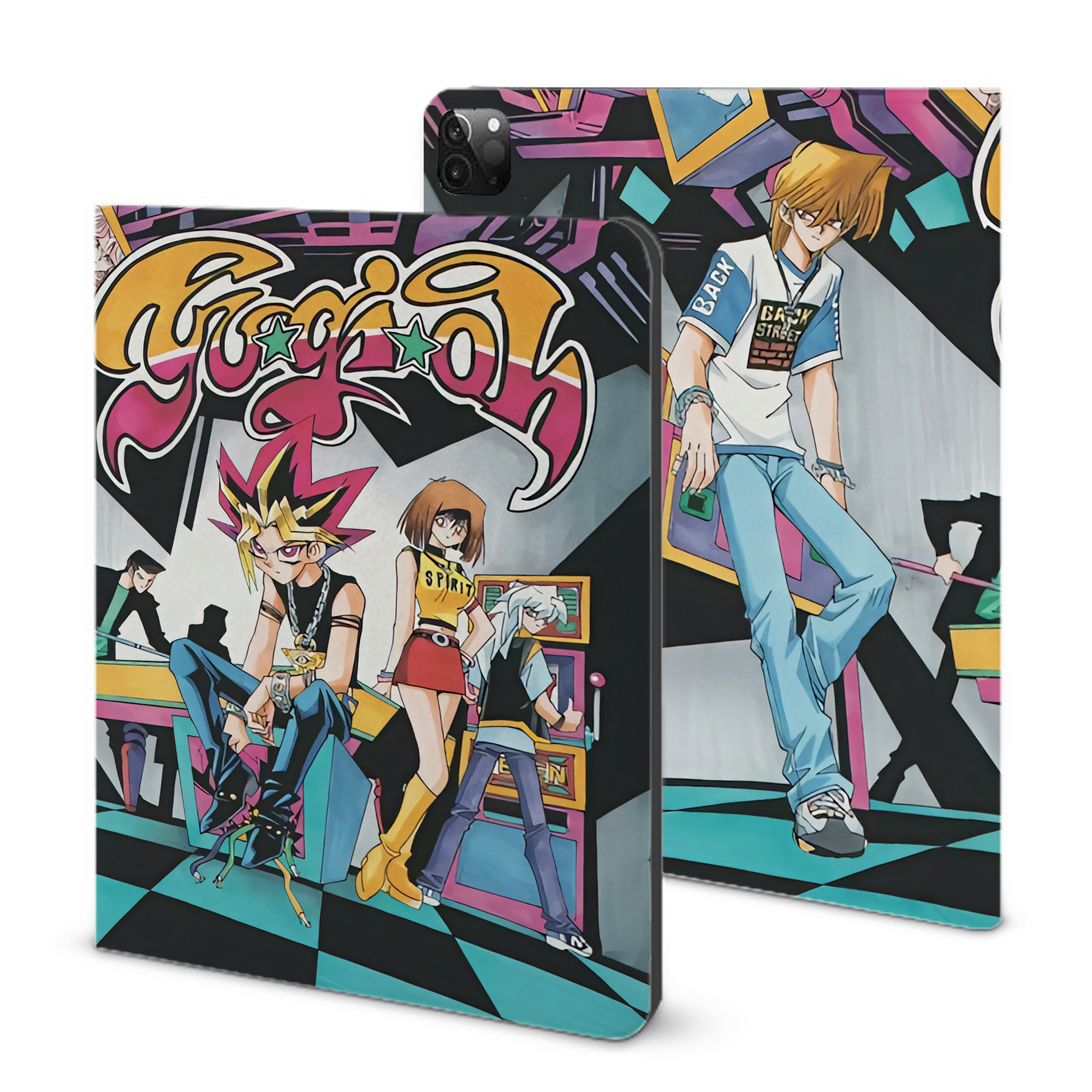 （画像用） 遊☆戯☆王 Yu-Gi-Oh! IPadケース ペンホルダー付き ブックスタイルデザイン